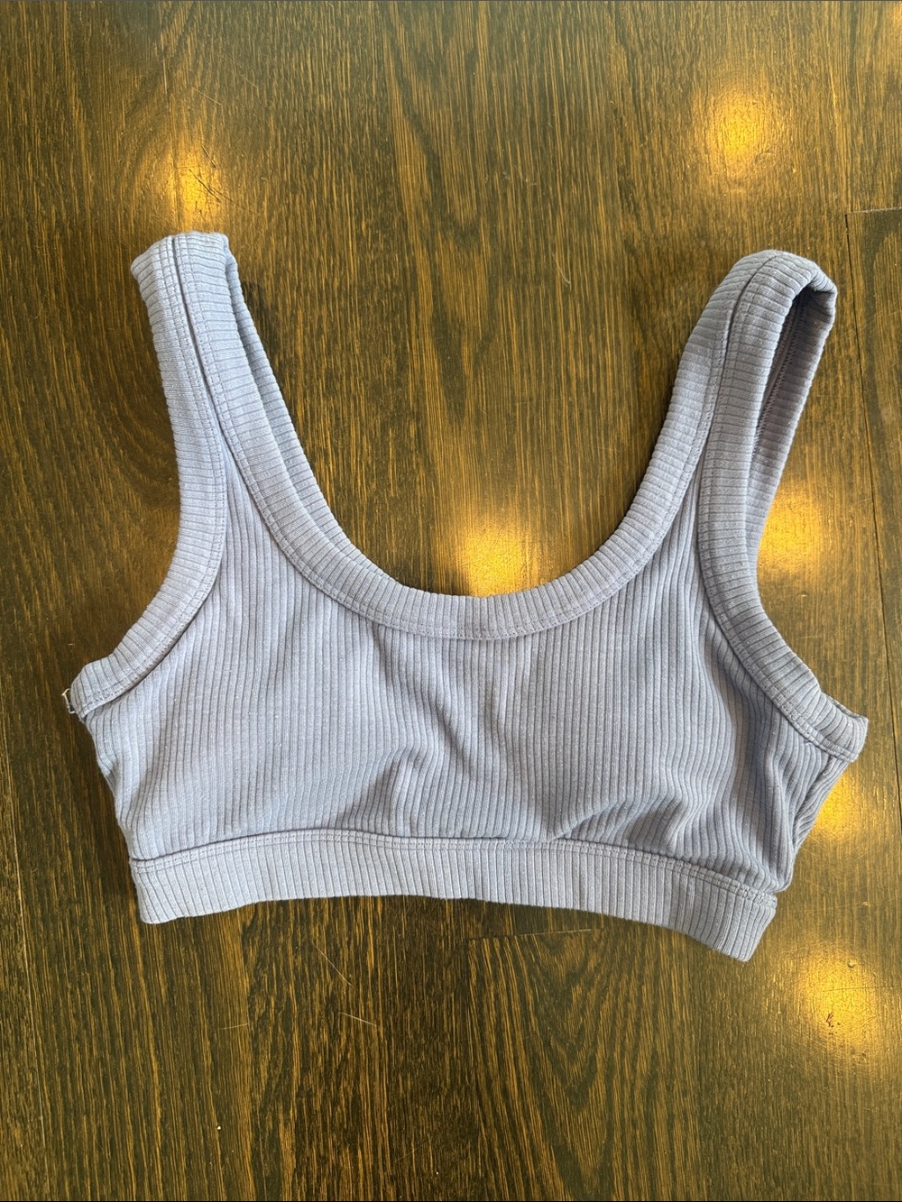 ALO Yoga Ribbed Scoop Bralette - purple grey color